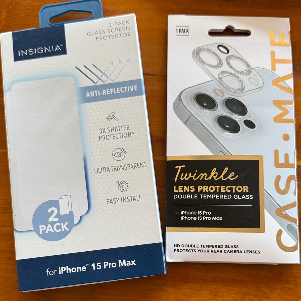 Glass Screen Protector for iPhone 15 Pro Max - 2 Pack